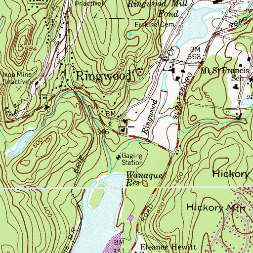 Topographic Map of Ringwood Police Department, NJ