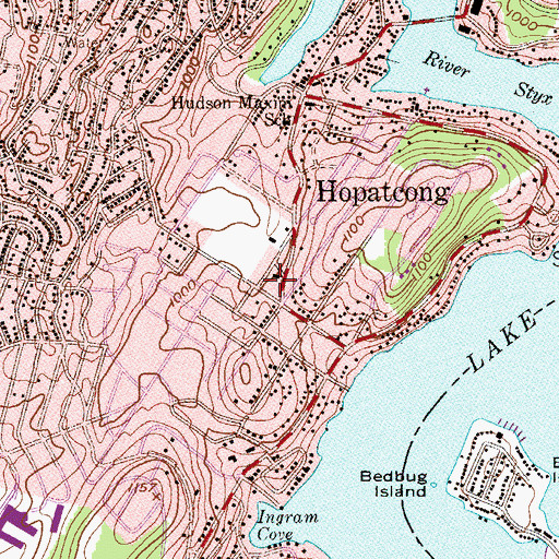 Topographic Map of Hopatcong Police Department, NJ