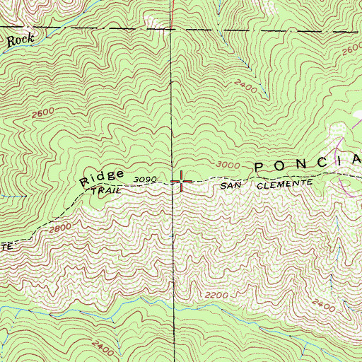 Topographic Map of Ponciano Ridge, CA