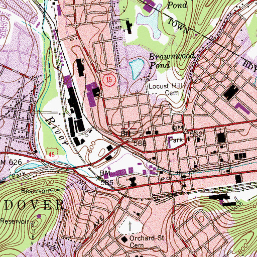 Topographic Map of Mine Hill Township Police Department, NJ