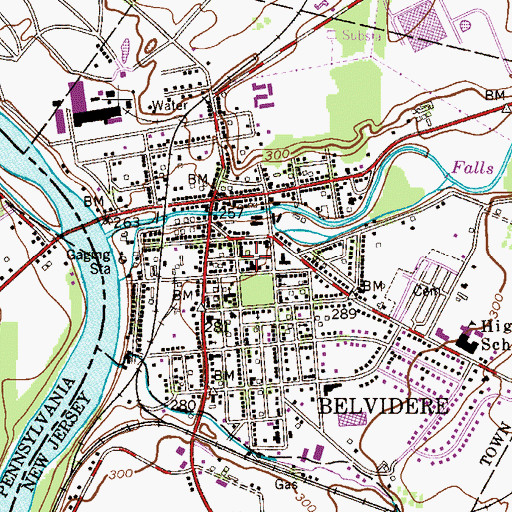 Topographic Map of Warren County Sheriff's Office - Police Office, NJ