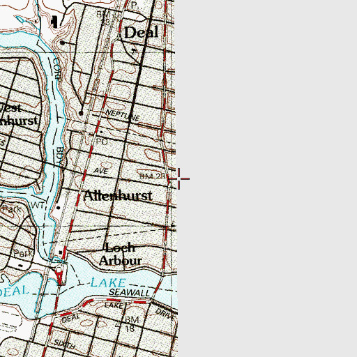 Topographic Map of Allenhurst Police Department, NJ