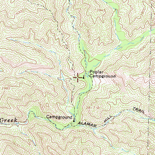 Topographic Map of Poplar Campground, CA