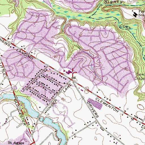 Topographic Map of Gloucester Twp Police Dept, NJ
