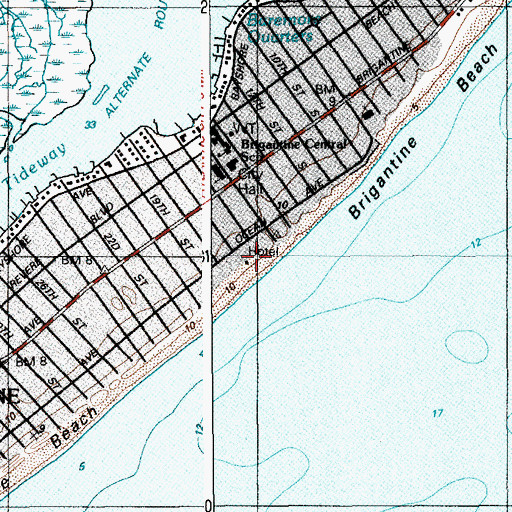 Topographic Map of Brigantine Beach Patrol, NJ