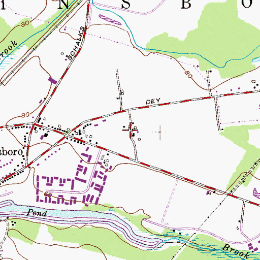 Topographic Map of Plainsboro Police Department, NJ