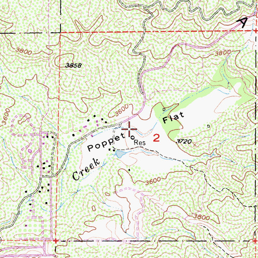 Topographic Map of Poppet Flat, CA