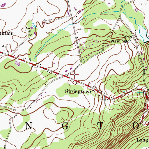 Topographic Map of Washington Township Police Department Long Valley, NJ