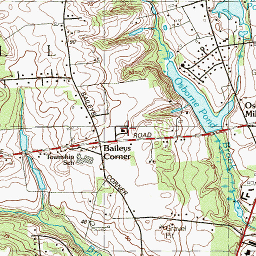 Topographic Map of Wall Township Police Department, NJ