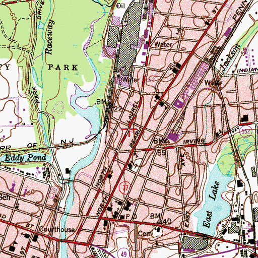Topographic Map of Cumberland County Sheriff, NJ