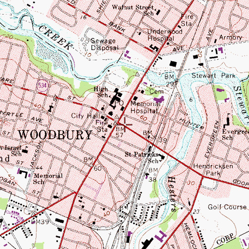 Topographic Map of Gloucester County Sheriff's Office, NJ