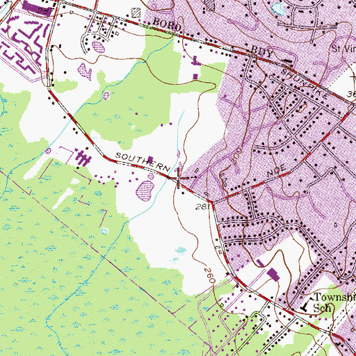 Topographic Map of Chatham Township Police Department, NJ