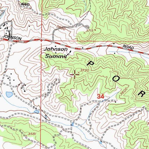 Topographic Map of Portal Ridge, CA