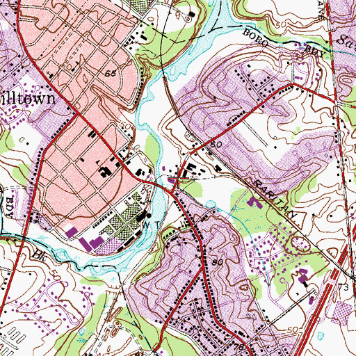 Topographic Map of Milltown Police Department, NJ