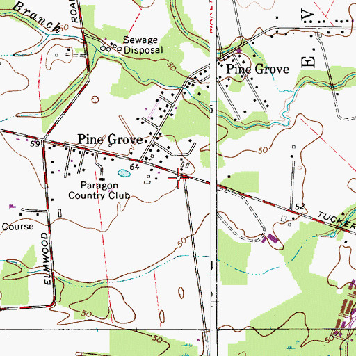 Topographic Map of Evesham Township Police Department, NJ