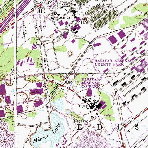 Topographic Map of Middlesex County Police Academy, NJ