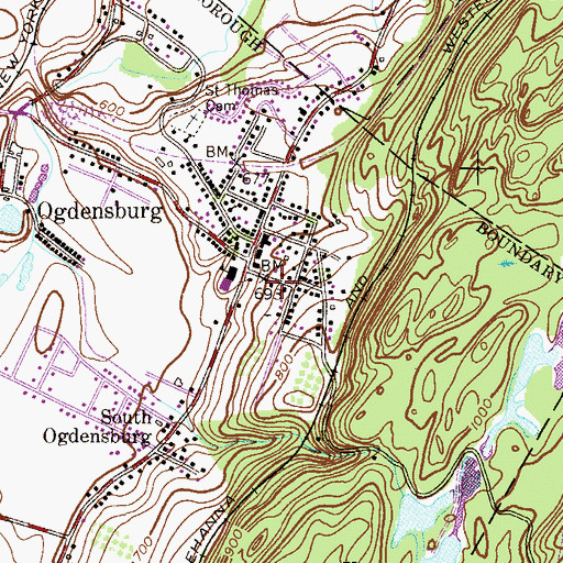 Topographic Map of Ogdensburg Police Department, NJ