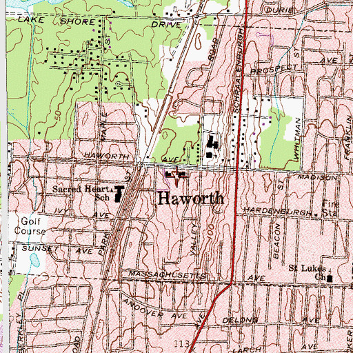 Topographic Map of Haworth Police Department, NJ