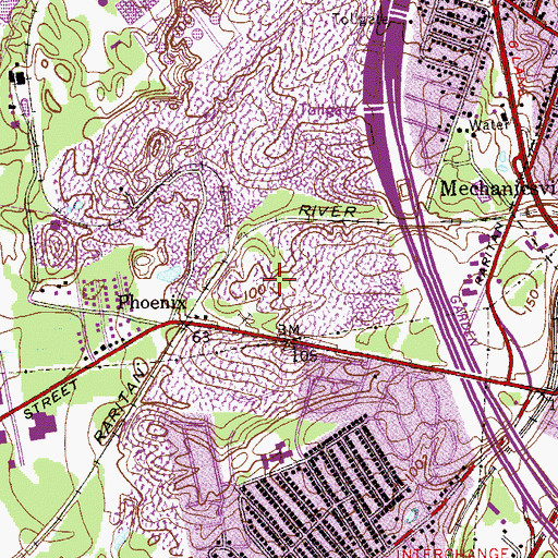 Topographic Map of Sayreville Police Department, NJ