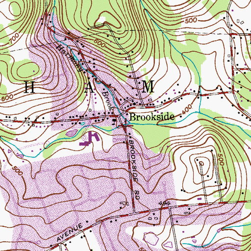 Topographic Map of Mendham Township Police Department, NJ