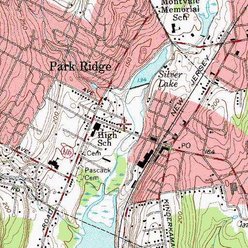 Topographic Map of Park Ridge Police Department, NJ