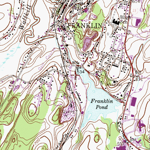 Topographic Map of Franklin Borough Police Department, NJ