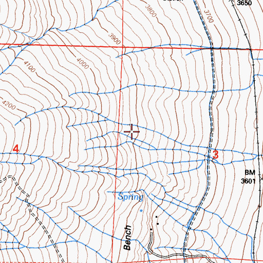 Topographic Map of Portuguese Bench, CA