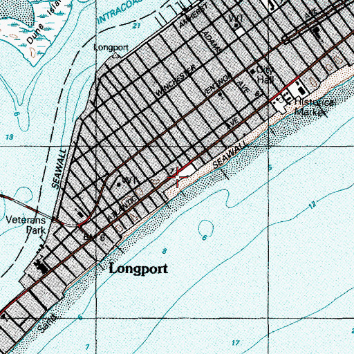 Topographic Map of Longport Beach Patrol, NJ
