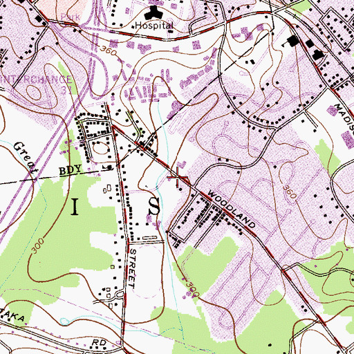 Topographic Map of Morris Township Police Department, NJ
