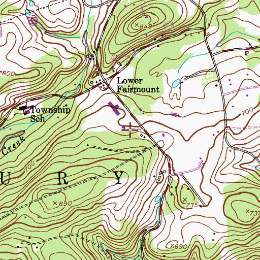 Topographic Map of Tewksbury Township Police Department, NJ