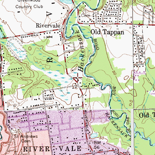 Topographic Map of River Vale Police Department, NJ