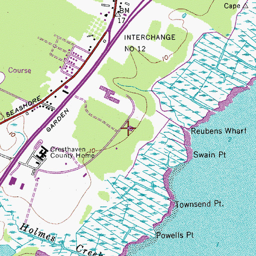 Topographic Map of Cape May Police Academy, NJ