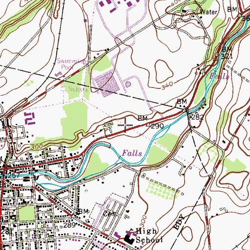 Topographic Map of Belvidere Police Department, NJ