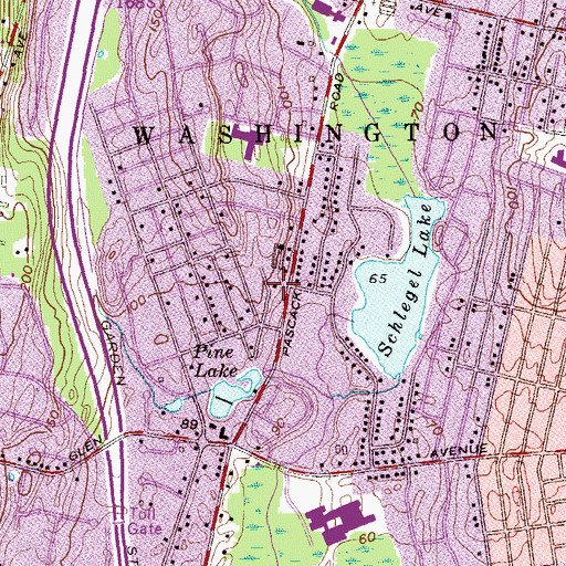 Topographic Map of Washington Township Police Department, NJ
