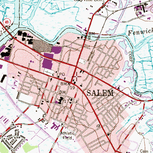 Topographic Map of Salem County Sheriff, NJ