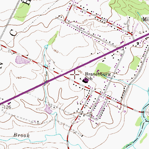 Topographic Map of Branchburg Township Police Department, NJ