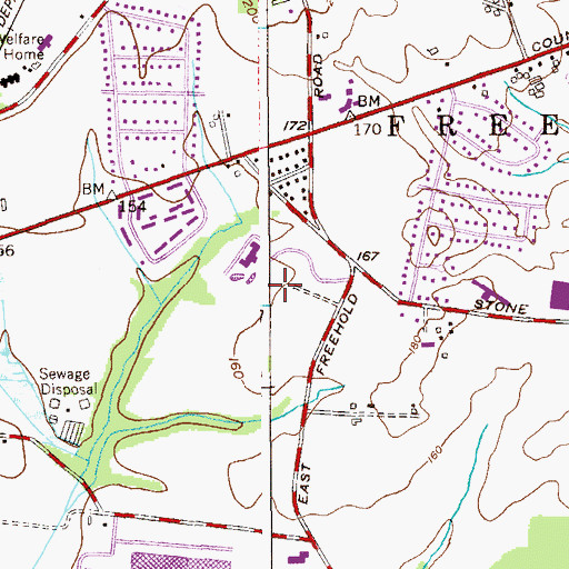 Topographic Map of Monmouth County Sheriff's Office, NJ