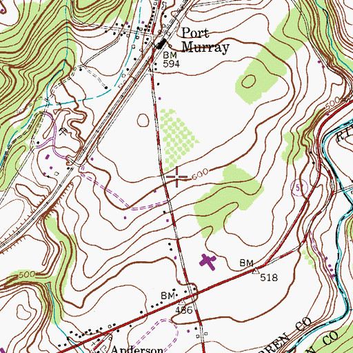 Topographic Map of Mansfield Township Police Department, NJ