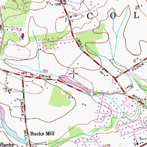 Topographic Map of Colts Neck Police Department, NJ