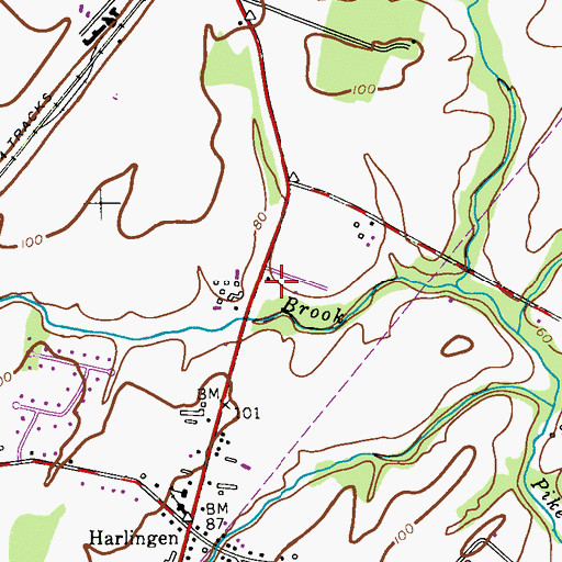 Topographic Map of Montgomery Township Police Department, NJ