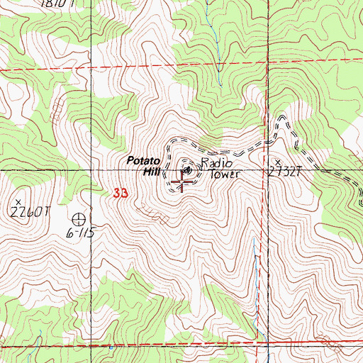 Topographic Map of Potato Hill, CA