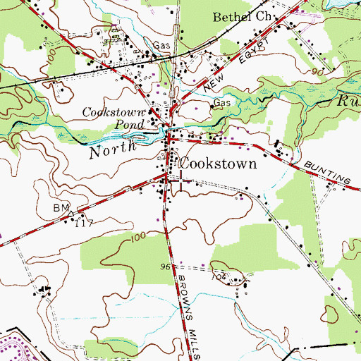 Topographic Map of New Hanover Township Police Department, NJ