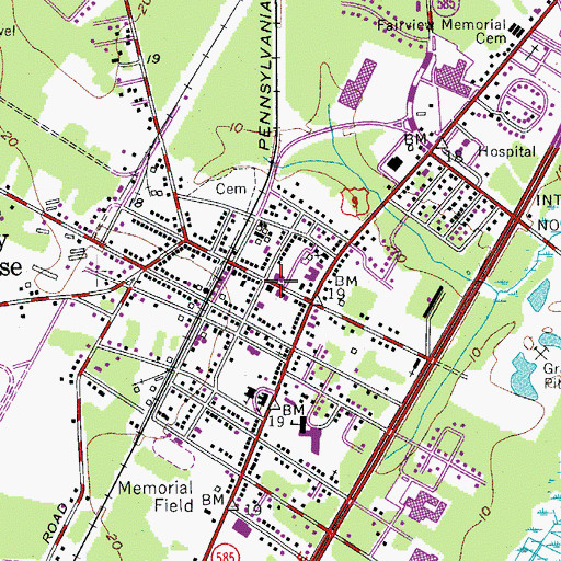 Topographic Map of Middle Township Police Department, NJ