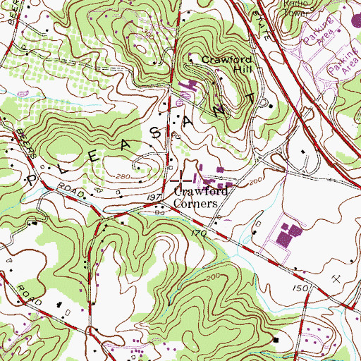 Topographic Map of Holmdel Township Police Department, NJ