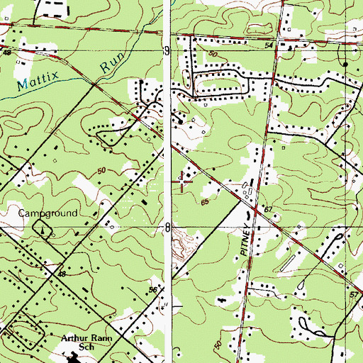 Topographic Map of Galloway Township Police Department, NJ