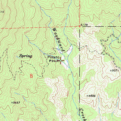 Topographic Map of Potato Patch, CA
