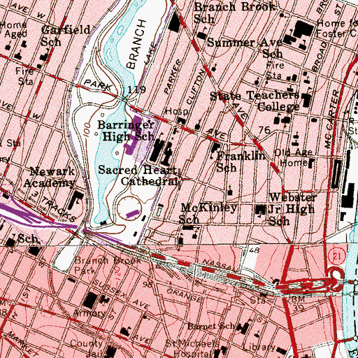 Topographic Map of Essex County Sheriff's Office Patrol Division, NJ