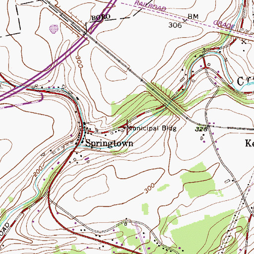 Topographic Map of Pohatcong Township Police Department, NJ