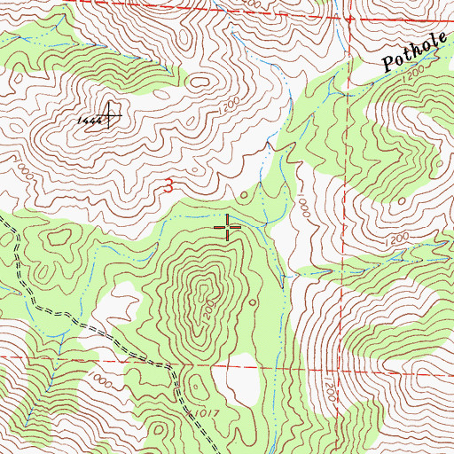 Topographic Map of Pothole Creek, CA