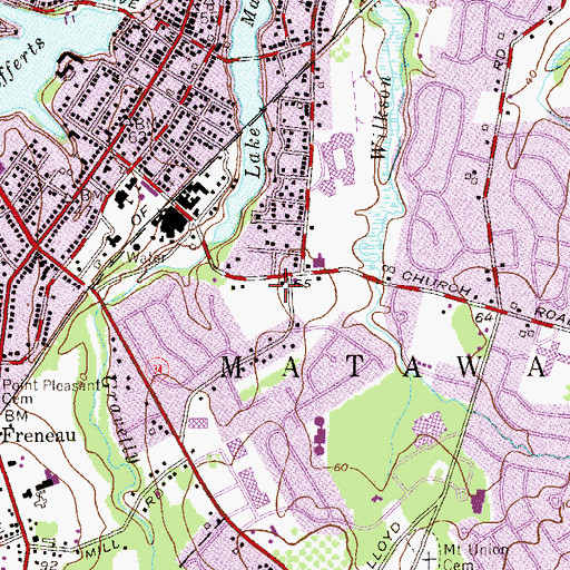 Topographic Map of Aberdeen Police Department, NJ